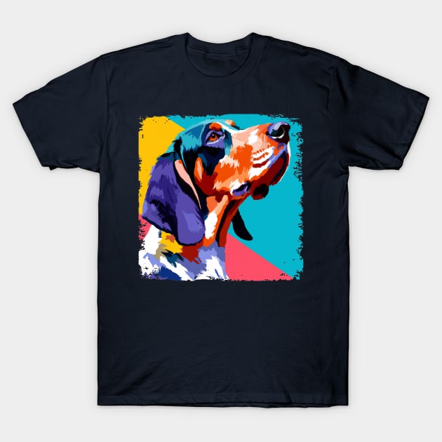 Bluetick Coonhound Pop Art - Dog Lover Gifts T-Shirt by PawPopArt